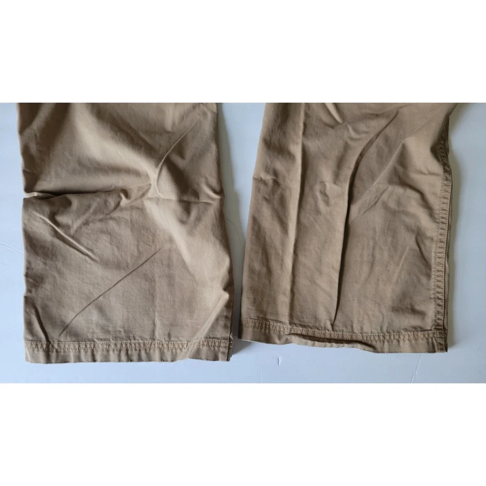 Old Navy Womens 16 Khaki Cargo Pants Wide Leg Utility Y2K Skater Cotton Tan